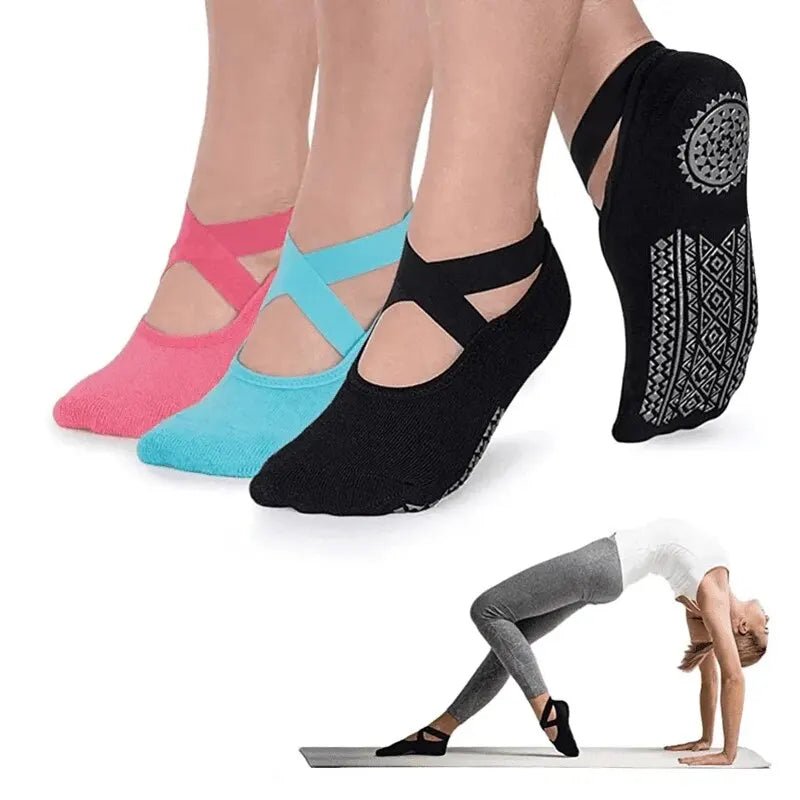 Ballerina NonSlip Yoga & Pilates Socks - Trendy Milk