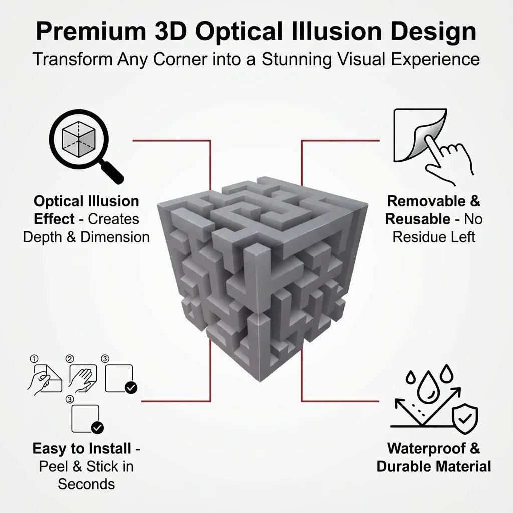 Corner Illusion Cube Art - Trendy Milk
